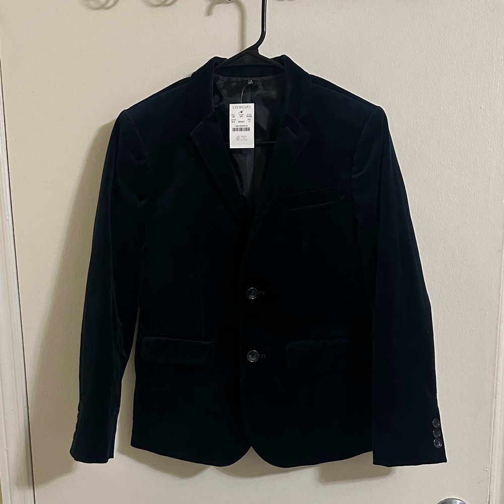 NWT‎ Crewcuts Boys' Ludlow party blazer in black velvet